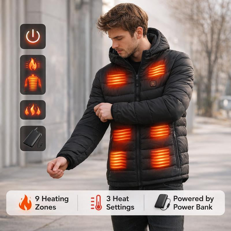 Men'S Heated Vest Waterproof Winter Outdoor Vest with 9 Heating Areas Full Zip for Fishing & Camping Regular Fit Warm & Stylish Menswear Coats Jackets Tops Zipper Heated Jacket Women Tights